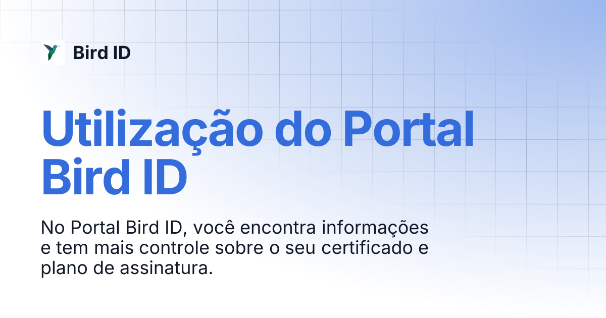 Utilização do Portal Bird ID | Bird ID